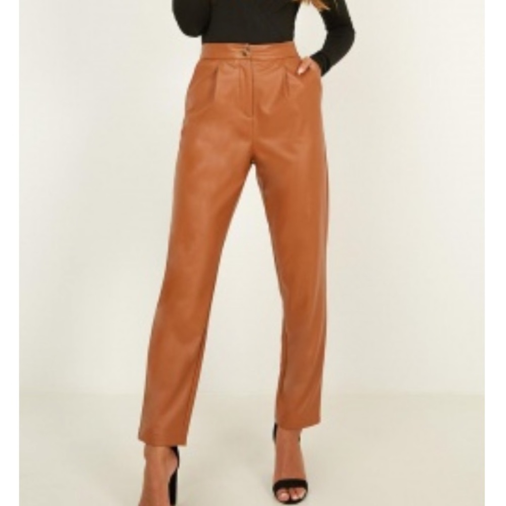 Tan Leatherette Pants